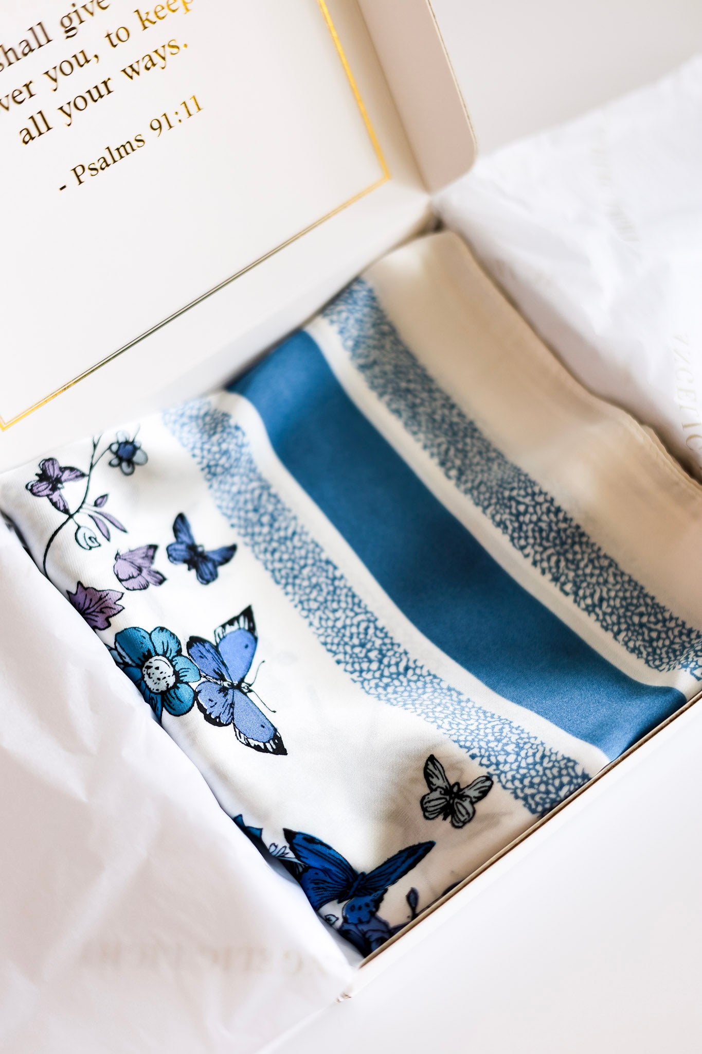 Blue Floral Scarf