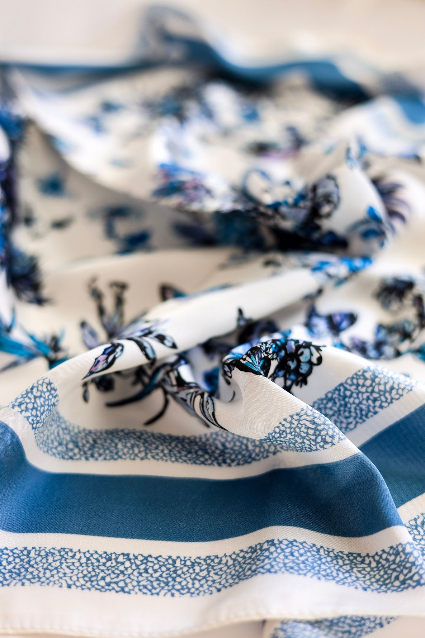 Blue Floral Scarf
