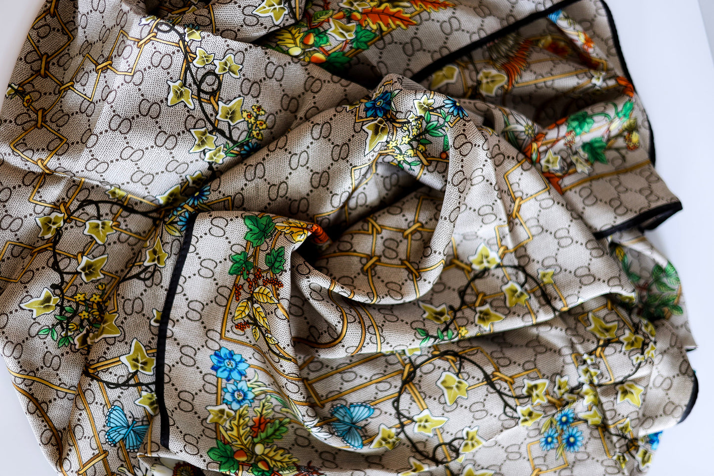 Floral Print Printed
Oblong Silky Satin Scarf Shawl